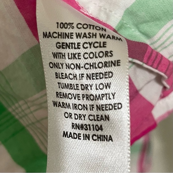 Crown & Ivy Peplum Plaid Top in Pink and Green - Picture 4 of 6